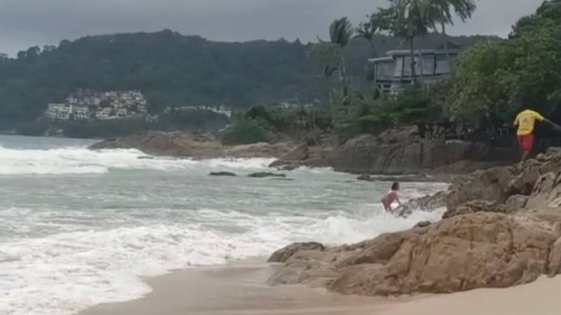 Foreign woman detained after naked antics at Surin Beach