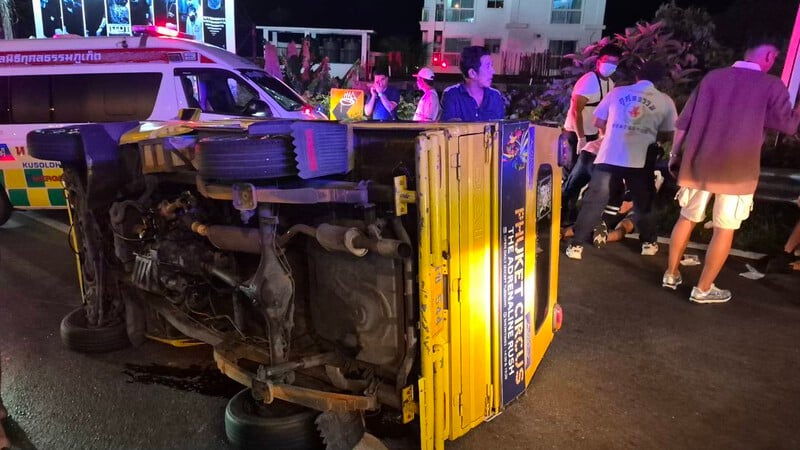 Omani tourists injured as tuk-tuk flips on Patong Hill