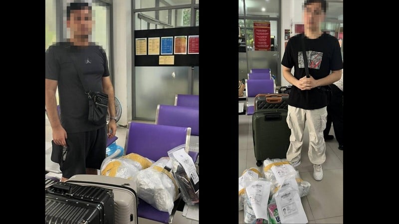 Uzbek men arrested with 31kg of cannabis at Phuket airport