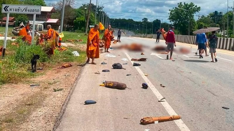 Eight monks killed by pickup driven by 11-year-old boy